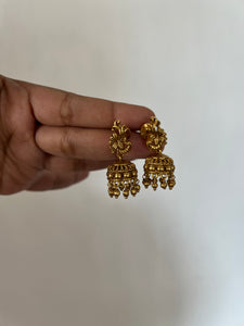 Non idol peacock antique Jhumkas