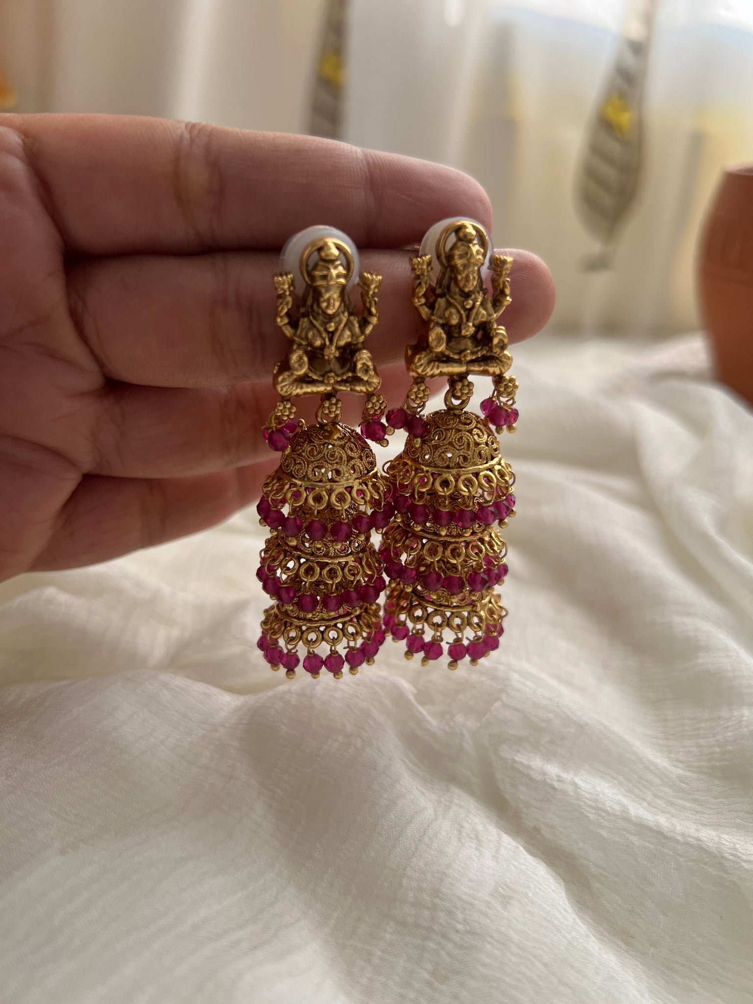 Lakshmi 3 step jhumkas