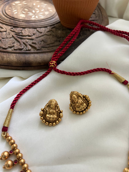 Nagas Lakshmi kemp matte necklace with studs