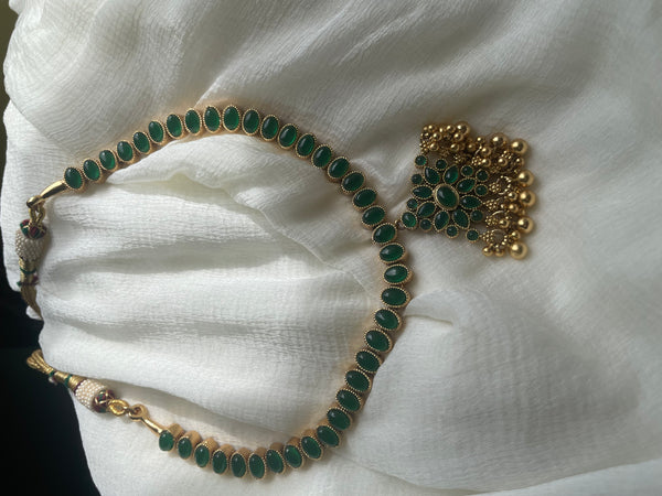 Reversible Kemp attigai with pendant and studs