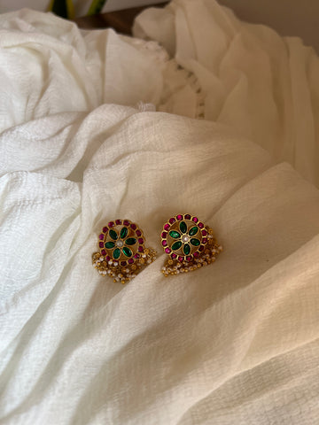 Kundan flower studs