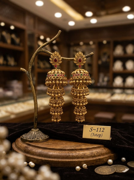Kemp oval step bridal Jhumkas