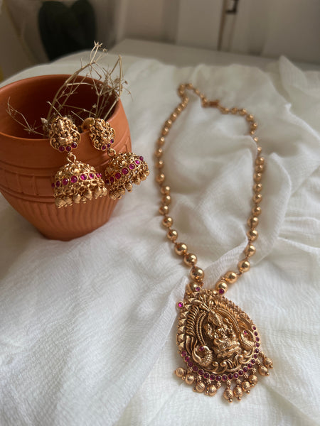 Nagas Lakshmi pendant maala with Jhumkas