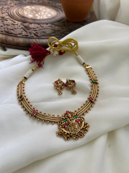 Temple Kundan necklace with studs