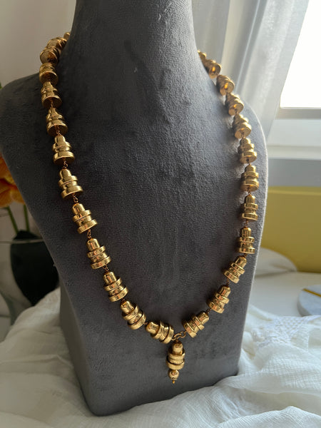 Tribal inspired bell long necklace