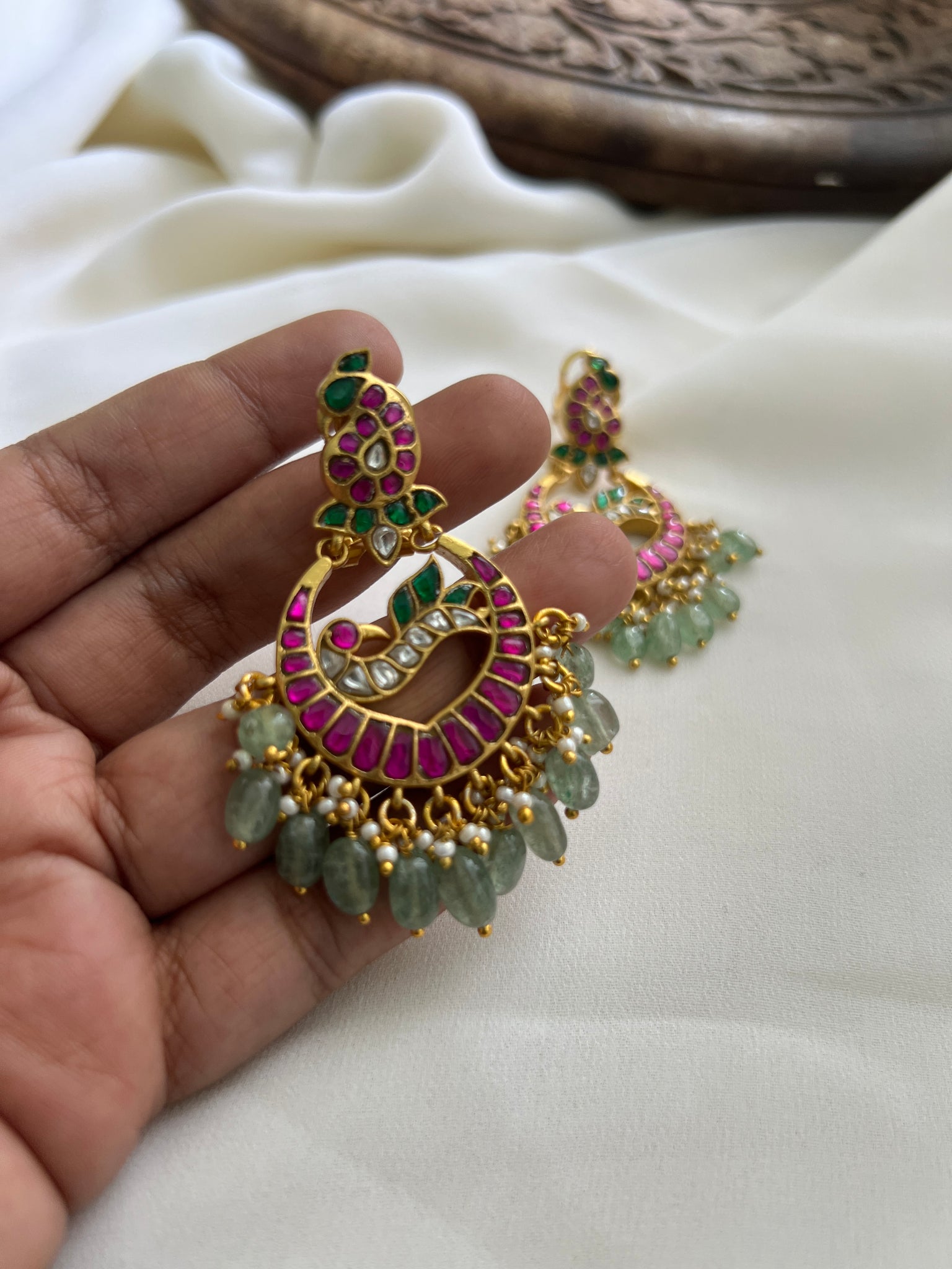 Kundan peacock Chaandbalis