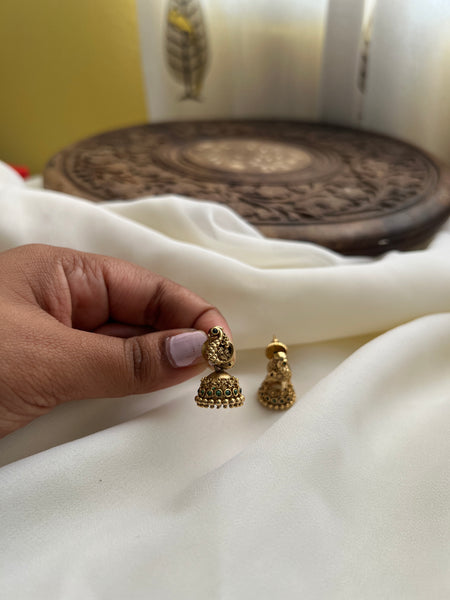 Tiny antique jhumkas