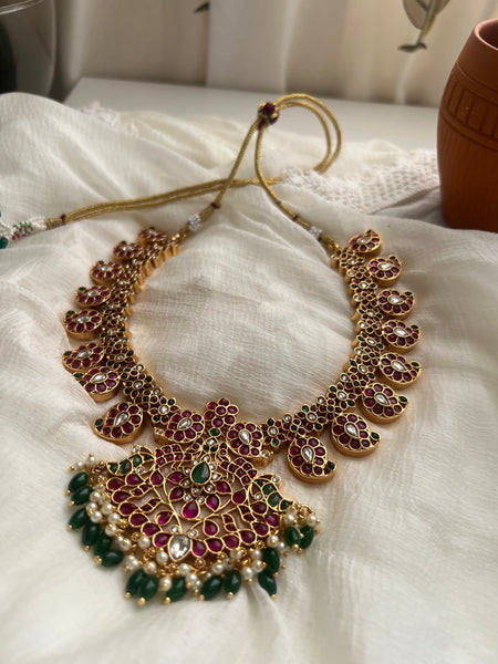 Kemp manga premium necklace with jhumkas