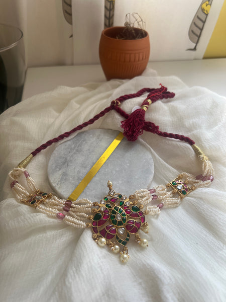 Kundan designer pearl choker