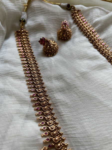 Kemp bridal Paisley necklace with jhumkas
