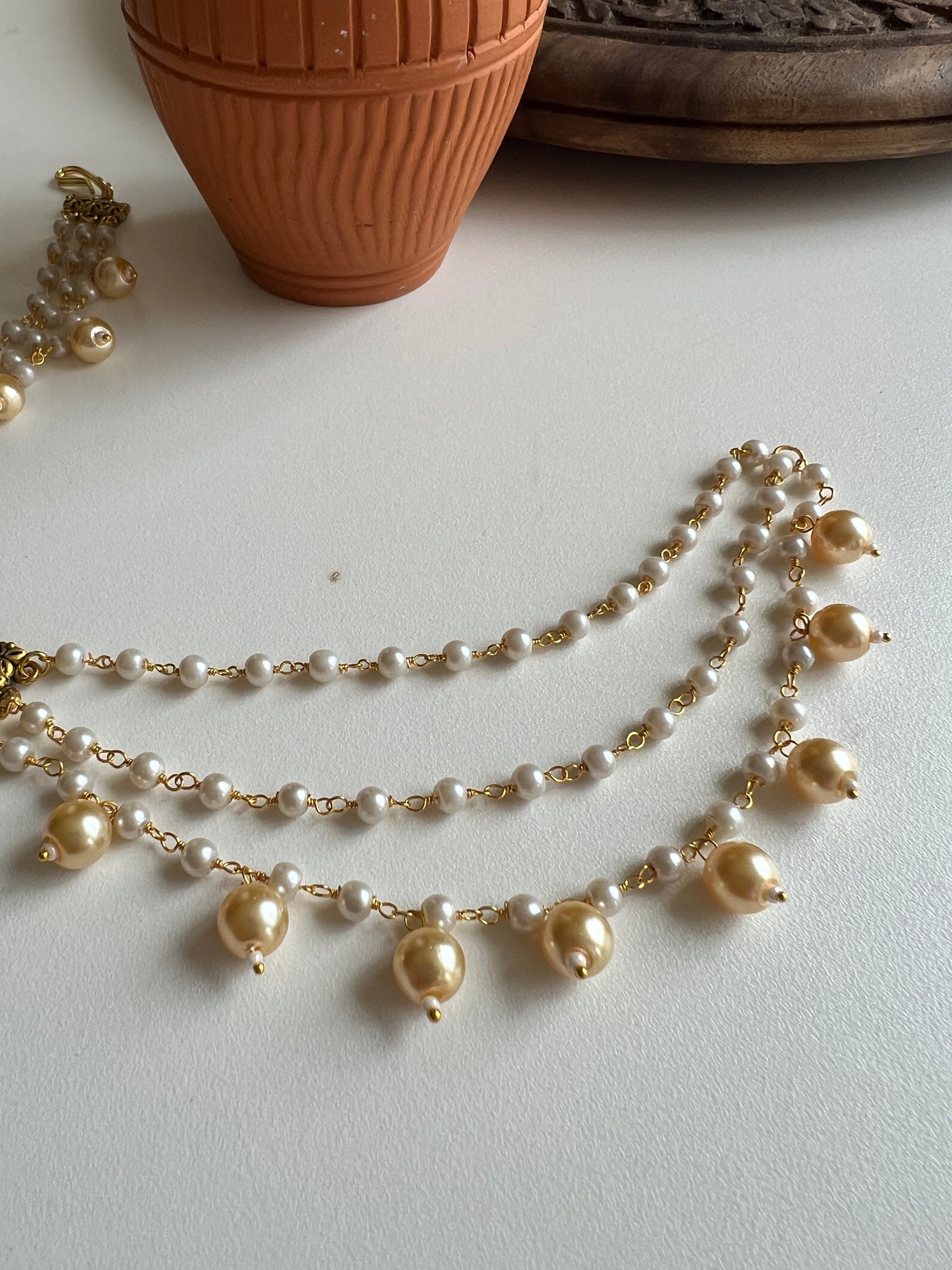 Pearl  earring chain