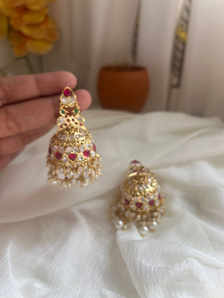 Kundan parrot jhumkas