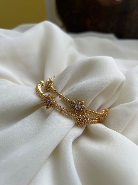 Diamond look alike stone bangles set of 2