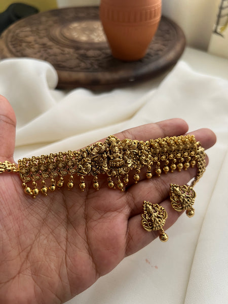 Lakshmi peacock 3D kids choker with studs