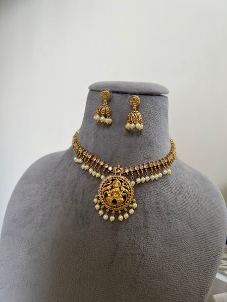 Lakshmi Attigai with small jhumkas