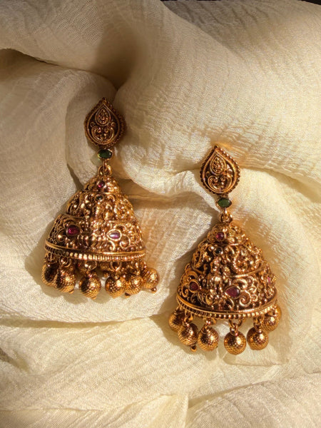 Temple antique bridal Jhumkas