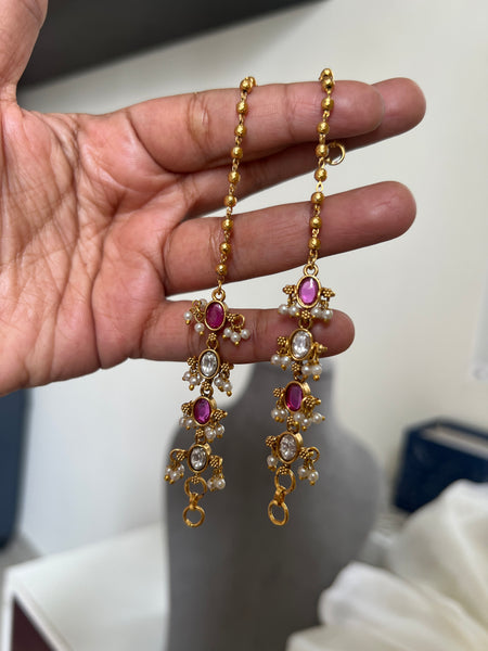Kemp oval earrings chain