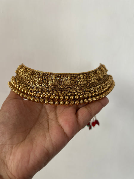 Antique lakshmi thushi style choker with jhumkas