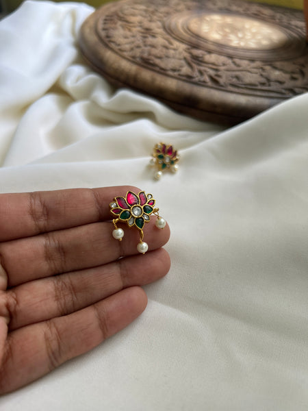 Lotus Kundan studs
