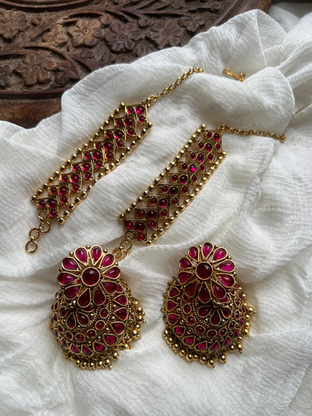 Original kemp vintage Jhumkas with earrings chain