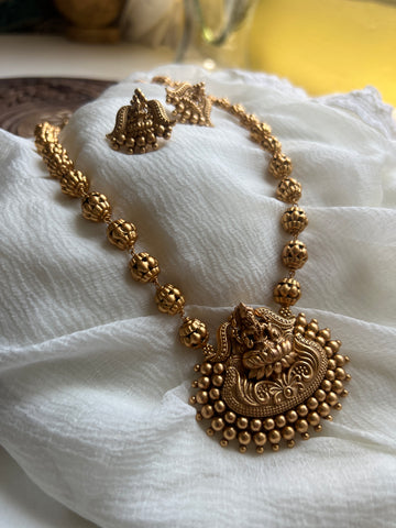 Nagas Lakshmi antique bead maala with studs