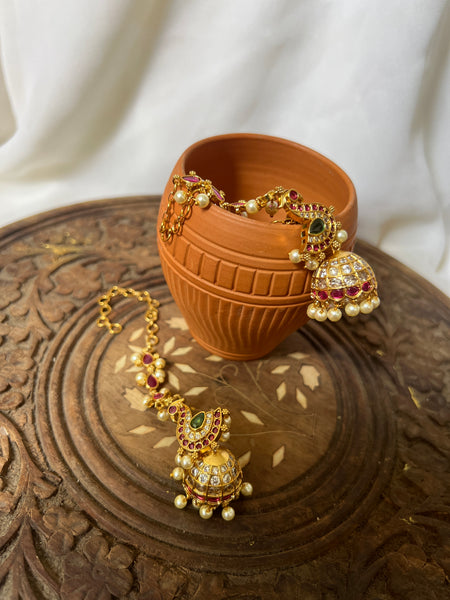 Kemp peacock bridal jhumkas with mattal