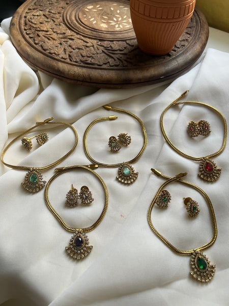 Victorian stone necklace with studs