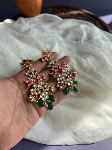 Kundan bridal statement earrings