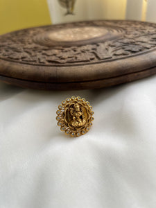 Antique lakshmi temple ring