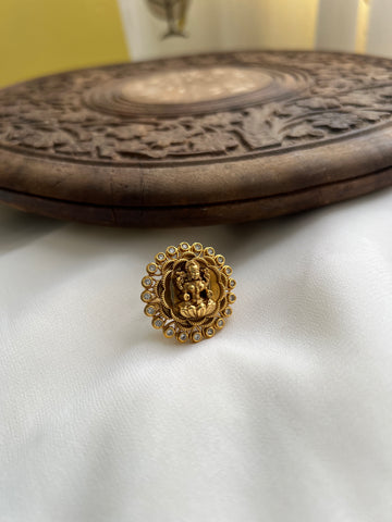 Antique lakshmi temple ring