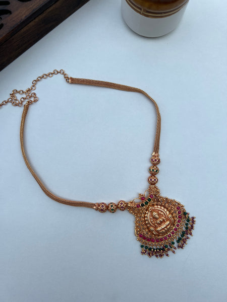 Gold look alike kemp Lakshmi necklace
