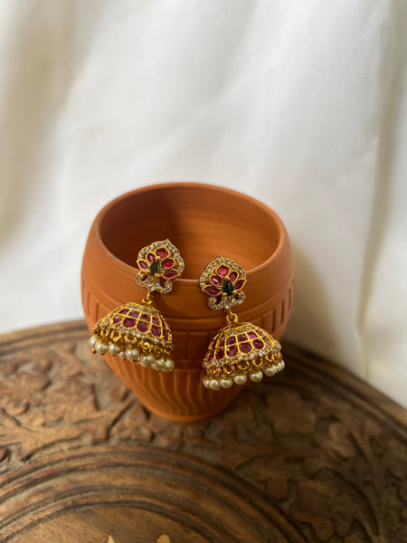 Kemp floral Jhumkas