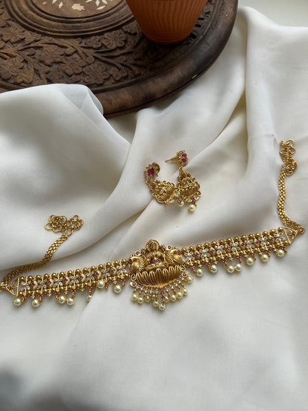 Lakshmi matte choker with earrings