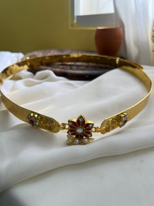 Kundan Flower hip belt