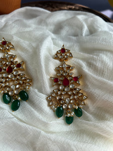 Kundan bridal statement earrings