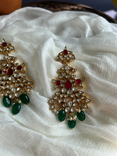 Kundan bridal statement earrings