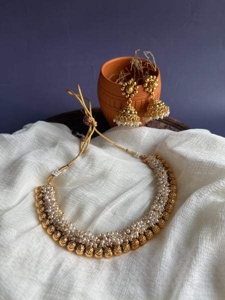 Cluster Gungaroo necklace with jhumkas