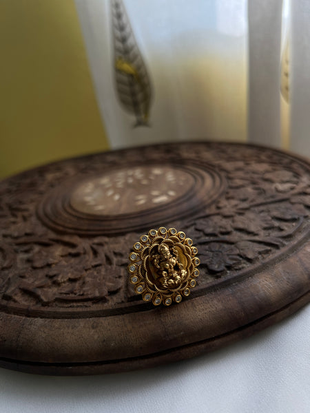 Antique lakshmi temple ring