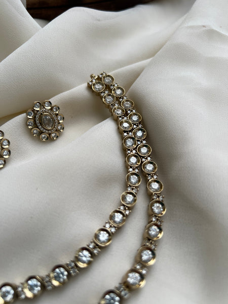 Polki look alike necklace with studs