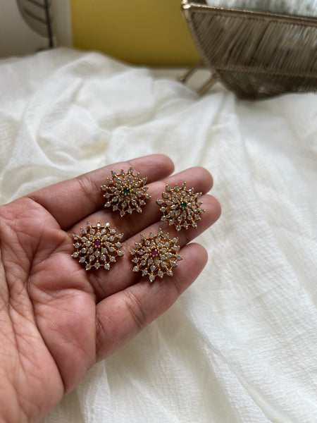 Stone flower studs