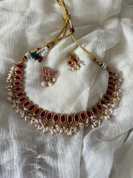 Kemp look alike rice pearls necklace