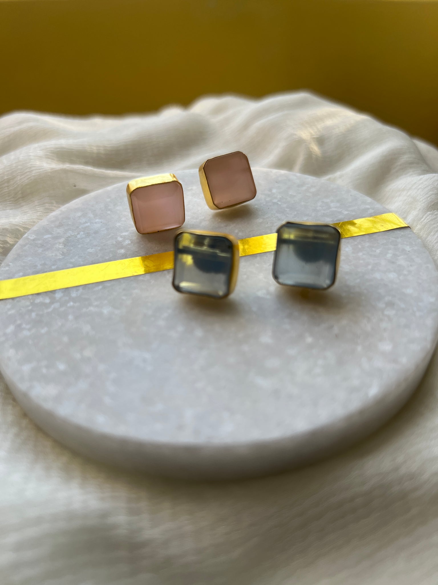 Stone square studs