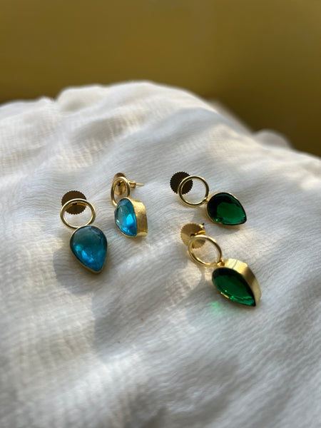 Gold loop stone studs