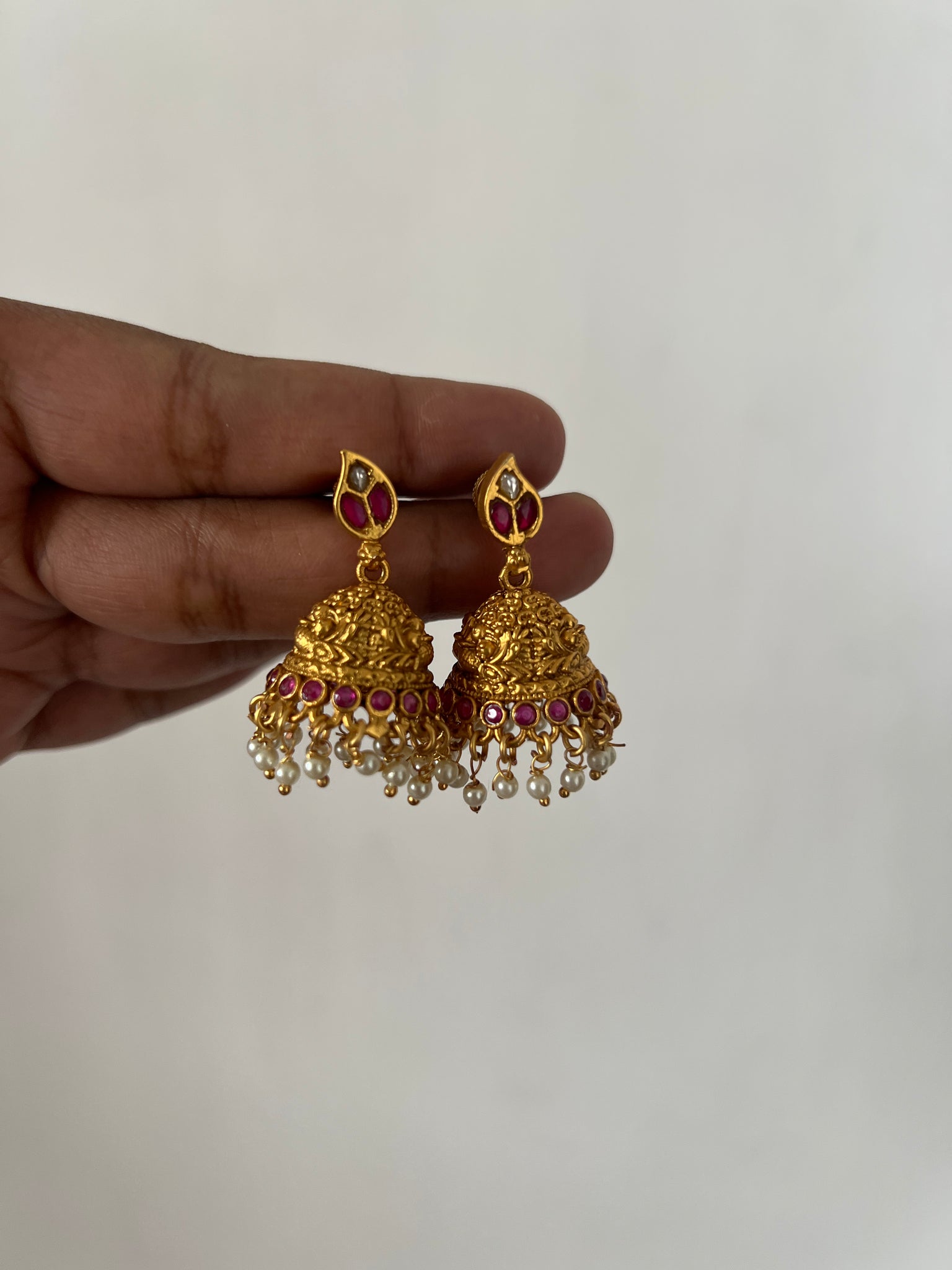 Kundan Paisley stud jhumkas