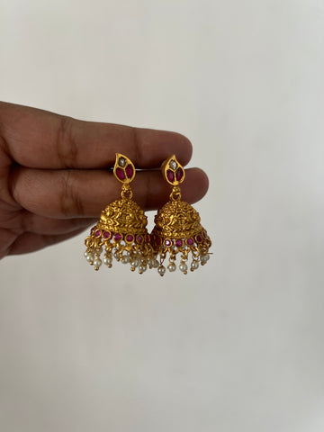 Kundan Paisley stud jhumkas