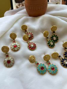 Kundan flower designer earrings
