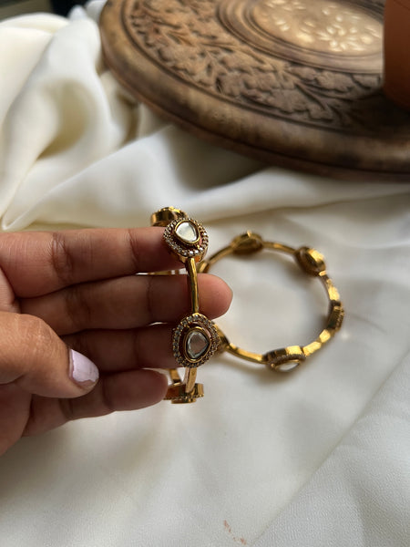 Antique Polki uncut bangles