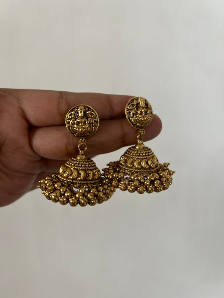 Antique lakshmi thushi style choker with jhumkas