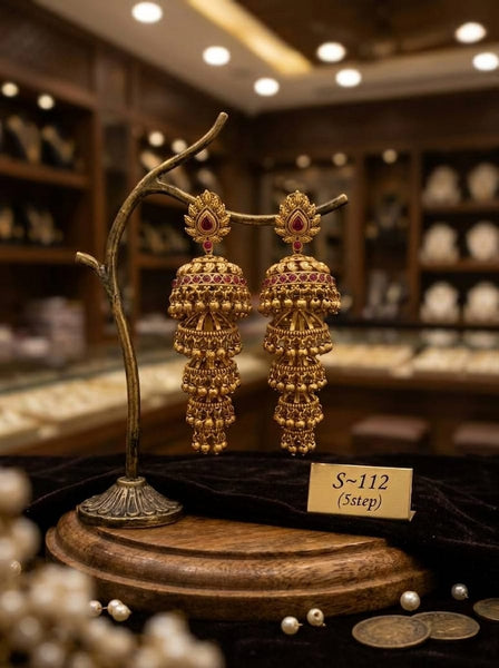 Kemp oval step bridal Jhumkas