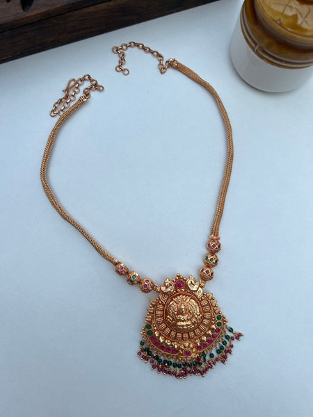 Gold look alike kemp Lakshmi necklace